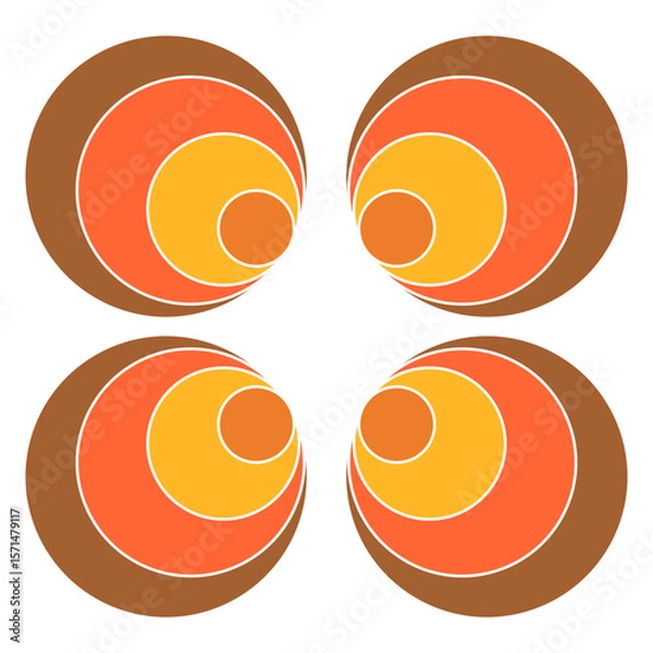 Obraz retro pattern vector 1960s circles 