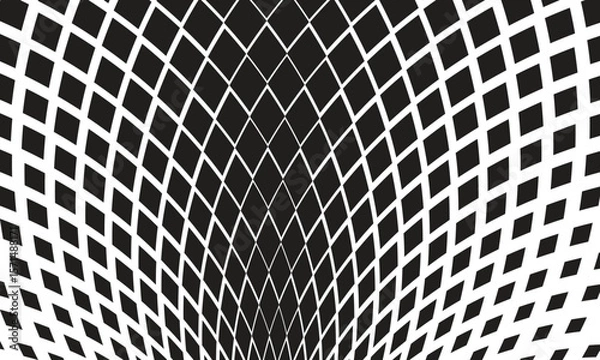 Obraz Abstract black colour geometry dimond halftone arc vector pattern with white background
