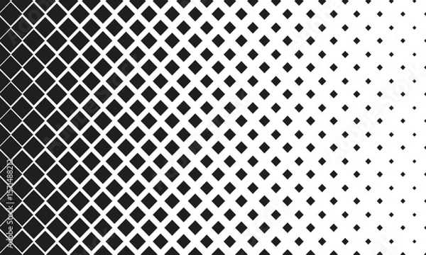Obraz  Abstract black colour geometry halftone pattern with white background.
