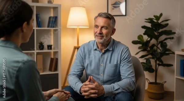 Fototapeta Intimate Consultation in a Home Setting