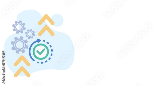 Fototapeta Good progress in business. Background with place for text. Vector illustrations in flat design style