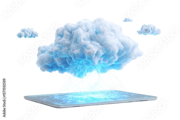 Obraz Cloud computing concept. Data transfer, digital technology.
