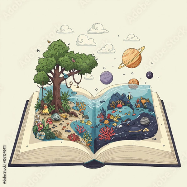 Fototapeta Fantasy Book Scene – Color Variant