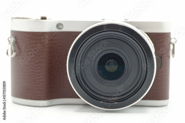 Fototapeta Classic mirrorless camera with a vintage design and modern features, ideal for photography enthusiasts
