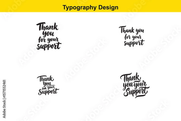 Fototapeta Elegant Typography Designs Thank You for Your Support