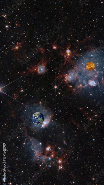 Fototapeta earth, Venus, in star clusters NGC 460 dwarf galaxy effect