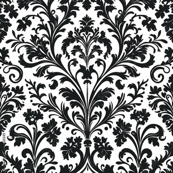Obraz Seamless Vintage Floral Damask Pattern with Ornamental Elements