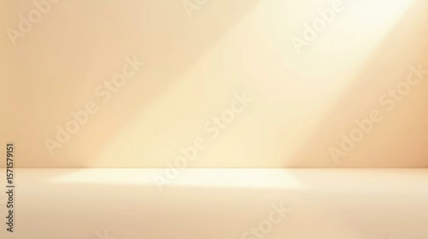 Fototapeta Soft warm light reflections — horizontal minimal background for seasonal branding and creative design.