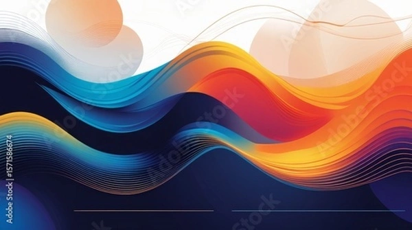 Obraz  Modern halftone vector wave with bold gradient, abstract background for web, print, or overlay digital design