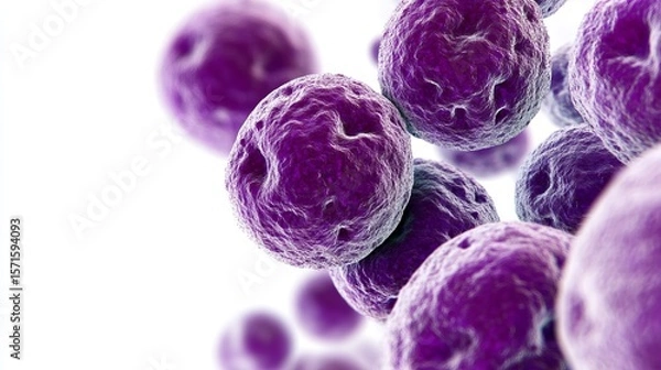 Fototapeta Exploring the Microscopic Realm of Staphylococcus Aureus, a Harmful Bacteria