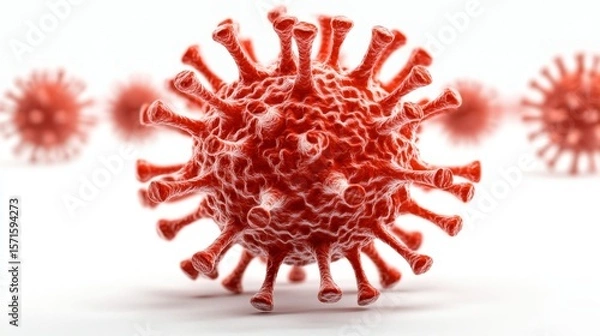 Fototapeta Realistic Depiction of Rabies Virus Showcasing Intricate Details and Structure