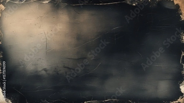Obraz  Scratches and dust texture overlay for old photo effect, abstract black background with copy space for design