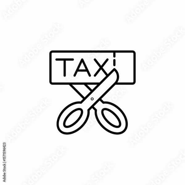 Obraz cut tax scissors icon sign vector