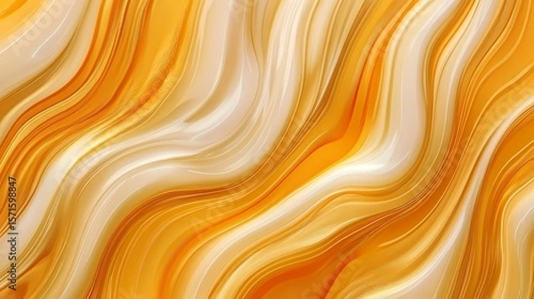 Fototapeta Abstract Orange and Beige Swirl Background Fluid Marble Texture Design isolated on transparent background
