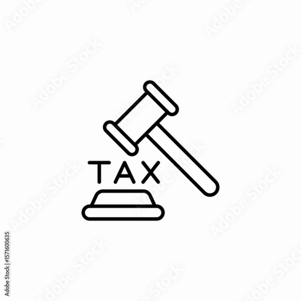 Fototapeta tax gavel judgment icon sign vector
