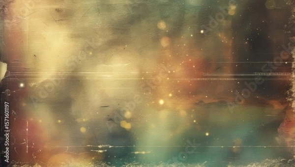 Obraz Vintage dust and grainy dirty film overlay texture for aging photos, retro video frame space effects or film damage