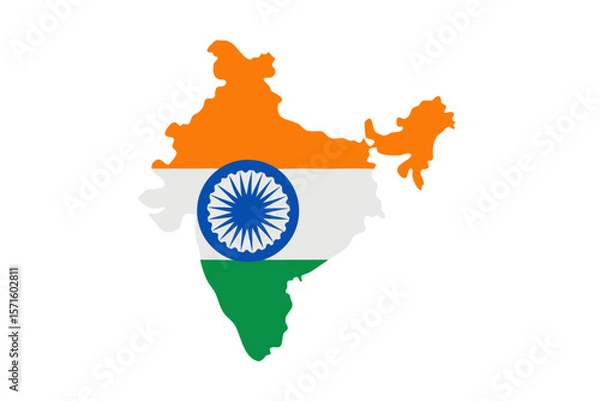 Obraz india map with flag