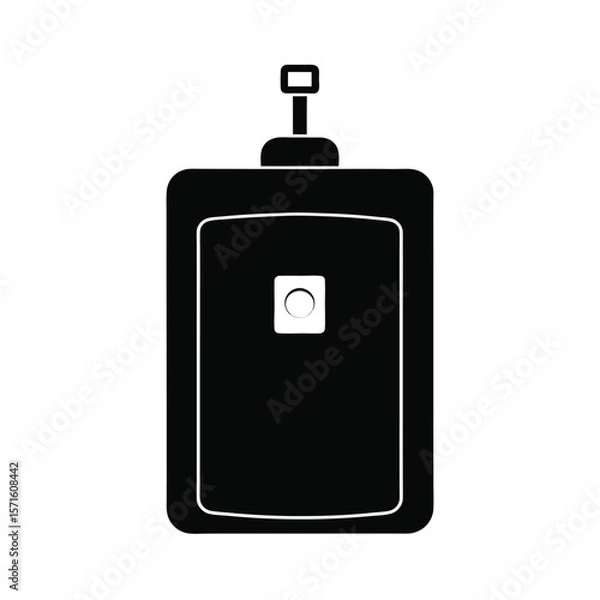 Fototapeta Simple Black and White Minimalist Remote Control Icon Design, Technology Device, User Interface, Button, Wireless, Modern, Clean, Flat Style, Digital, Electronic, Gadget, Isolated.