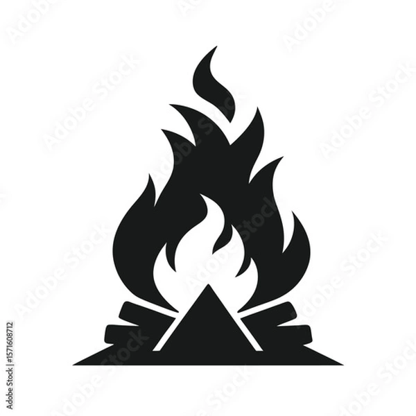 Fototapeta roaring bonfire with exaggerated flames vector illustration