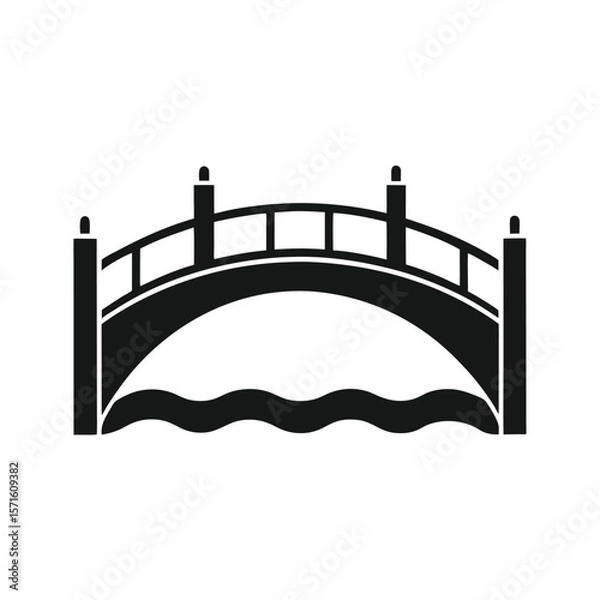 Fototapeta simple beam bridge spanning over water vector image