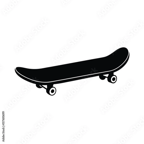 Fototapeta skateboard with a curved deck vector image on white background