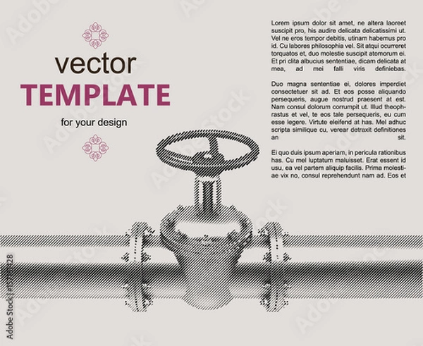 Fototapeta Gas pipes valve connection flayer