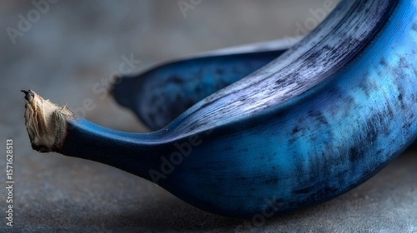 Fototapeta Stunning high-resolution photograph of a Javanese Blue Banana with crisp detailing and minimalist tropical background to emphasize its striking color and organic texture