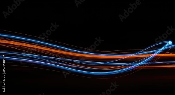 Fototapeta Dynamic Abstract Light Trails Background from Long Exposure Photography.