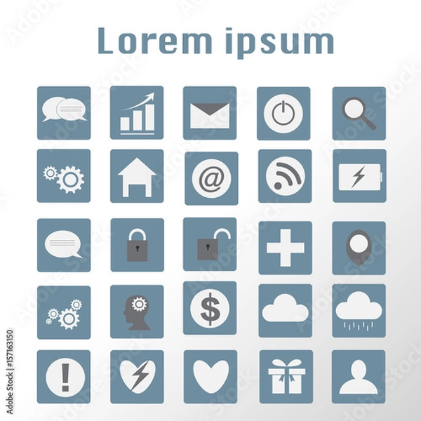 Fototapeta Set of web icons, Vector ESP.