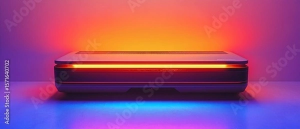 Fototapeta Sleek modern product presentation with vibrant illumination and gradient