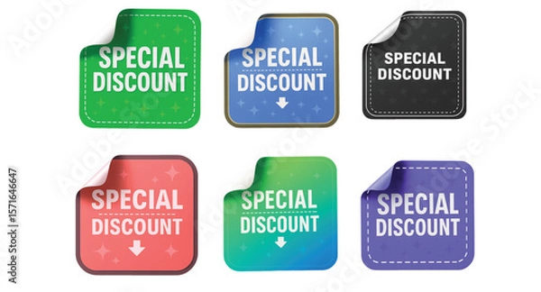 Fototapeta Colorful Special Discount Stickers Collection – Sale, Offer, Promo, Badge, Label, Tag, Vector Design