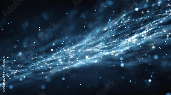 Obraz Abstract high speed light background. Futuristic digital technology concept, big data, network connection, AI, communication. Pattern for banner, poster, website. Vector eps10.