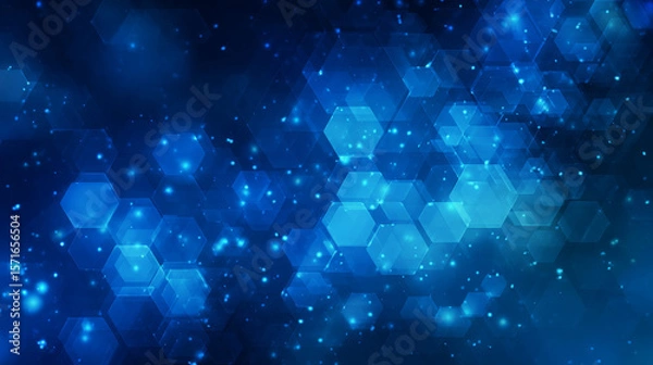 Obraz Blue abstract background, technology hi-tech futuristic template. Vector illustration