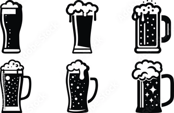 Obraz Beer bundle silhouette icon vector art