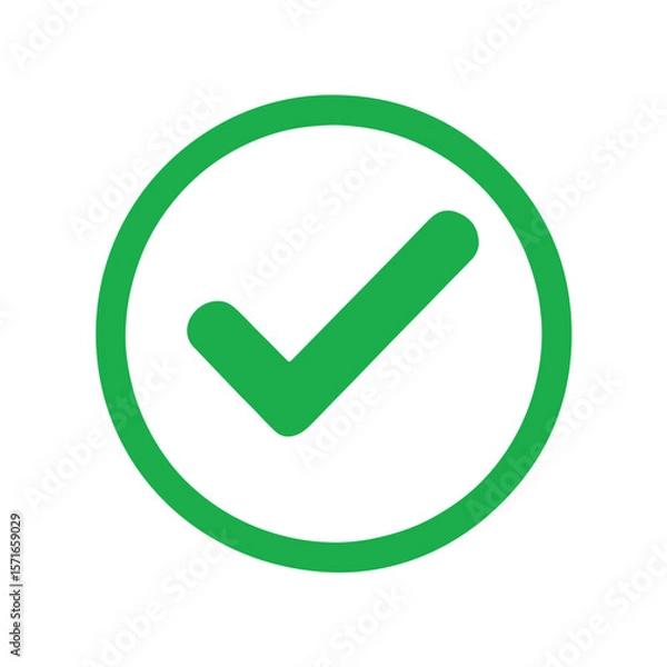 Fototapeta Green check mark inside a circle symbolizing approval or correctness