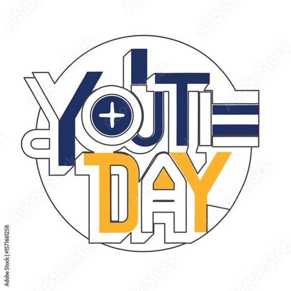 Fototapeta International Youth Day Design vector, t-shirt design, 
type design, Text vector design, text effect