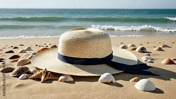 Obraz hat on the beach