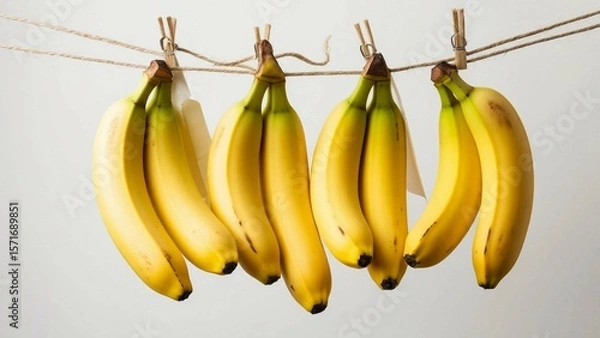 Obraz bunch of bananas on a rope 