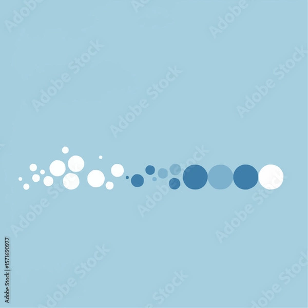 Fototapeta Abstract blue and white circles pattern on soft blue background  