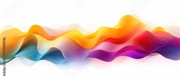 Obraz Abstract colorful background with flowing rainbow lines and bright, painterly texture for a dynamic art illustration