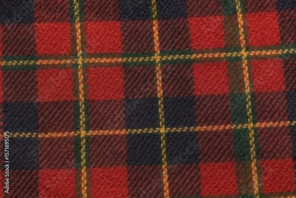 Obraz Tartan Wool Fabric – Traditional Check Pattern Macro Close-up