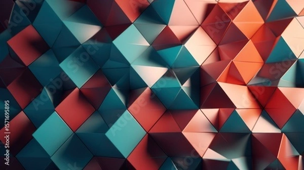 Obraz Colorful abstract geometric background with a seamless triangle pattern design