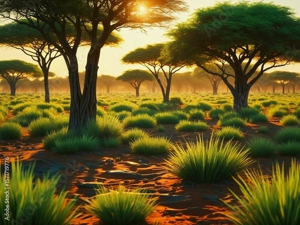 Obraz Landschaft in der Savanne