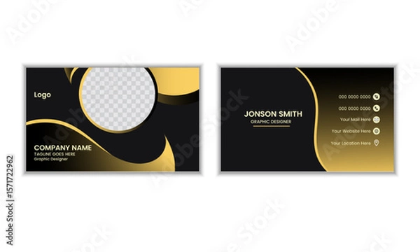 Fototapeta Golden creative luxury Business card design template, visiting card, clean and professional business card template.