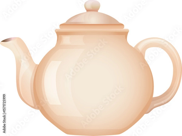 Fototapeta ceramic tea pot realistic style