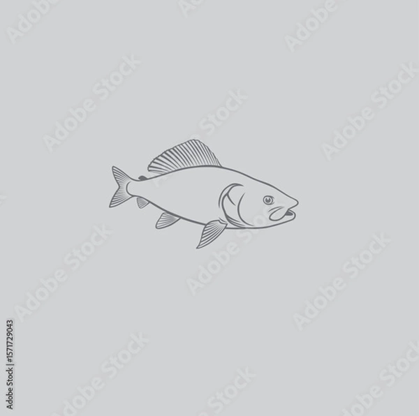 Obraz bass fishing logo