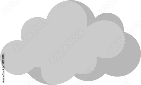 Fototapeta Foggy cloud icon on white background, atmospheric representation