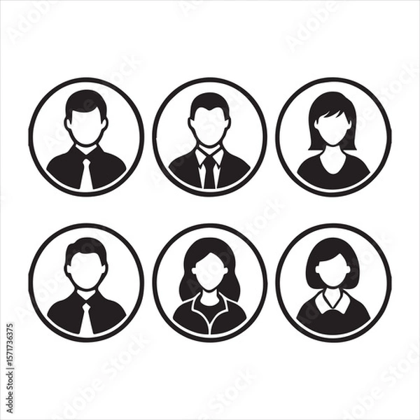 Fototapeta people icon set vector art