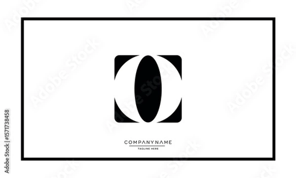 Obraz Alphabet letters O or OO logo monogram