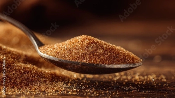 Obraz Brown sugar on a spoon